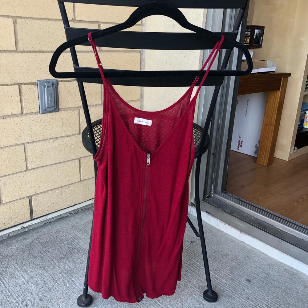 Urban Outfitters red zipper tank top